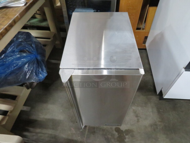 One WORKING Stainless Steel Hoshizaki Undercounter 1 Door 55lb Ice Maker With Bin, And Manual. 120 Volt. Model# AM-50BAJ-AD. 15X24X32. $2920.00. - Image 6 of 7