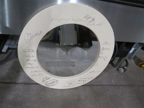 One 24 Inch Round Framed Mirror. - Image 1 of 1