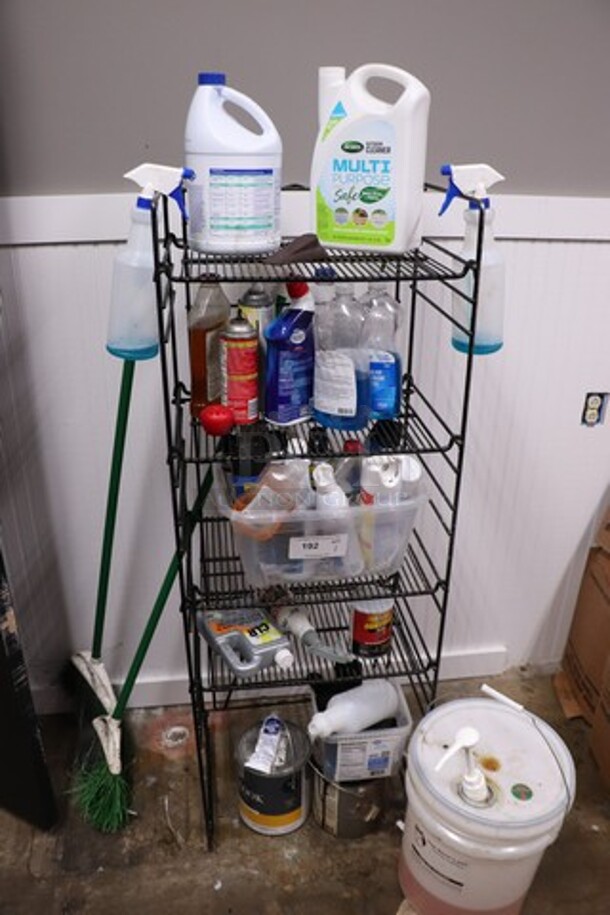 Mixed Cleanup Lot of Cleaning Supplies W/Shelf
Qty Unknown - Image 1 of 1