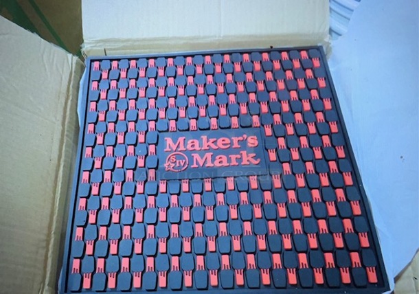 NEW 14X14 Makers Mark Bar Mat.