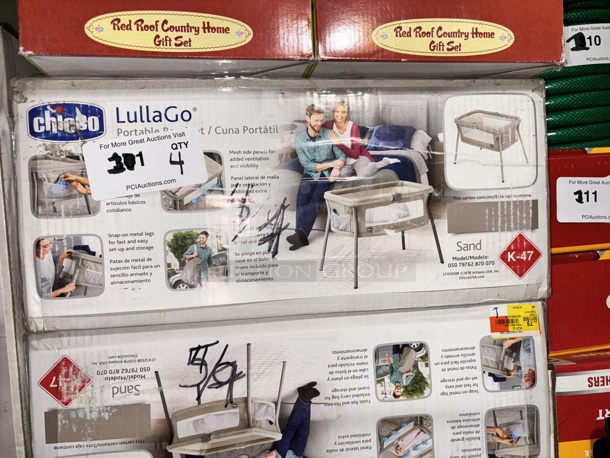 NEW!! (4) Chicco LullaGo Portable Bassinets, Sand. 4x Your Bid - Image 1 of 1