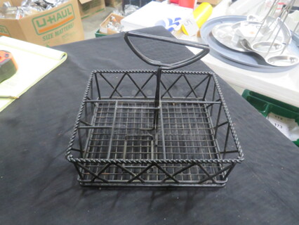 NEW Black Metal 9X8 Table Top Condiment Holder. 4XBID