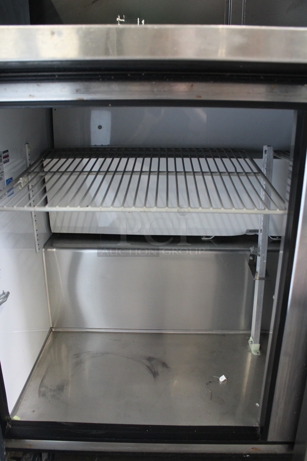 True TWT-48 ENERGY STAR Stainless Steel Commercial 2 Door Work Top Cooler on Commercial Casters. 115 Volts, 1 Phase. Tested and Powers On But Does Not Get Cold - Image 3 of 7