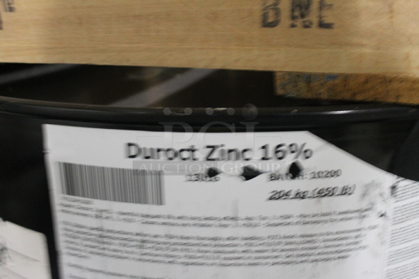 ALL ONE MONEY! PALLET LOT of 5 Duroct Zinc 16% Metal Barrels. BUYER MUST REMOVE. - Image 3 of 7