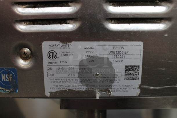 Moffat Turbofan E32D5 ENERGY STAR Stainless Steel Commercial Electric Powered Convection Oven w/ Under Shelf on Commercial Casters. 208 Volts.  - Image 5 of 5