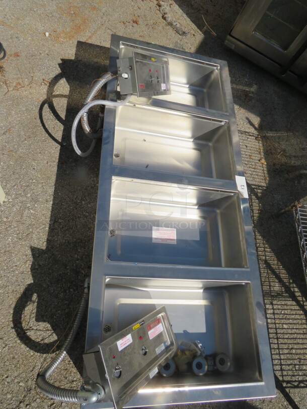 One NEW Wells 4 Well Drop In Steam Table. Model# MD41022A0012. 208/240 Volt. 57.5X23.5X10 - Image 1 of 3
