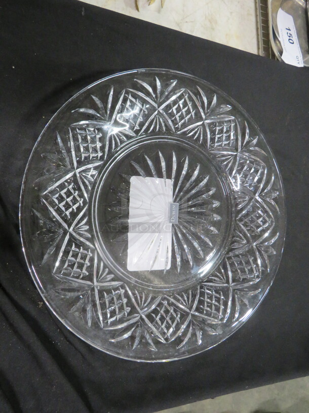 One NEW 12 Inch Dublin Cut Glass Plate.