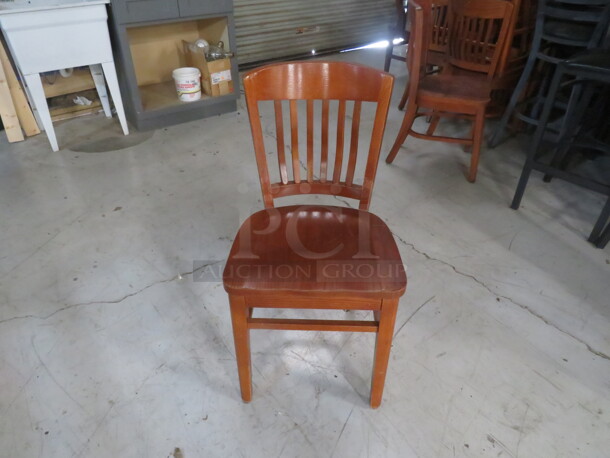 Wooden Oak Library Chair. 2XBID