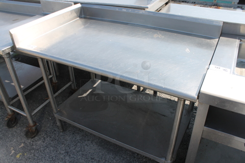 Stainless Steel Commercial Table w/ Back Splash and Under Shelf.