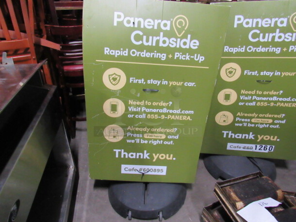 One Heavy Duty Sign Holder On Casters.  - Image 1 of 3