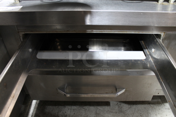 Garland Stainless Steel Commercial Countertop Natural Gas Powered Flat Top Griddle on Stainless Steel 2 Drawer Chef Base. Chef Base Tested and Working! - Image 4 of 5