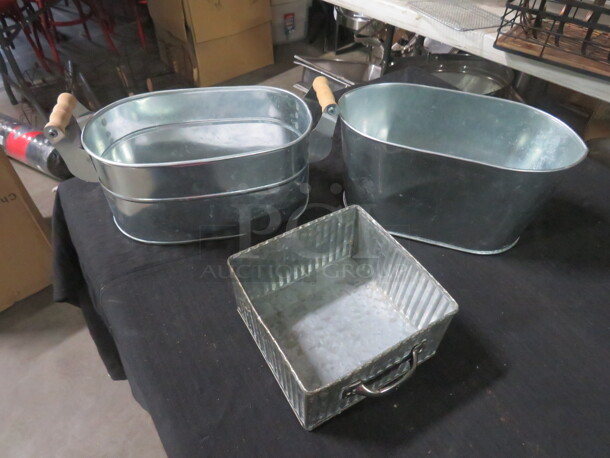 Assorted Tin Buckets. 3XBID
