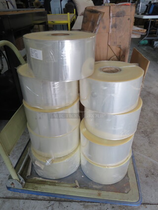 One Lot of 9 Rolls Of Clear Film. 142mm. 7200ft. 