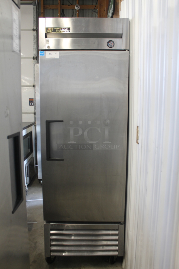 2013 True T-23F Commercial Stainless Steel Single Door Reach-In Freezer With Polycoatred Shelves On Commercial Casters. 115V, 1 Phase. Tested and Working! - Item #1058039