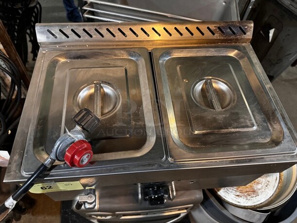 Gas Bain Marie QRTC-2T  LPG Buffet Food Warmer 2 Sections 23X16X14 - Image 2 of 7
