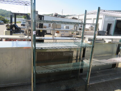 One Green Metro Shelf  With 4 Shelves. 48X18X75