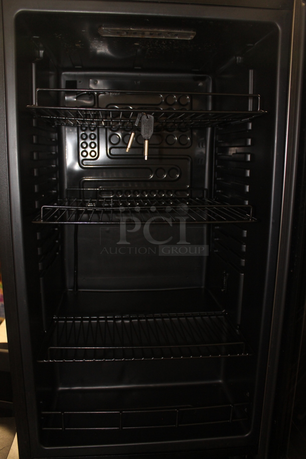 BRAND NEW SCRATCH AND DENT! Avanti BCA306SS-IS Commercial Stainless Steel Glass Door Beverage Cooler With Black Interior And Black Polycoated Shelves. 115V. Tested And Working! Stock Picture Used For Gallery Picture. - Image 3 of 5