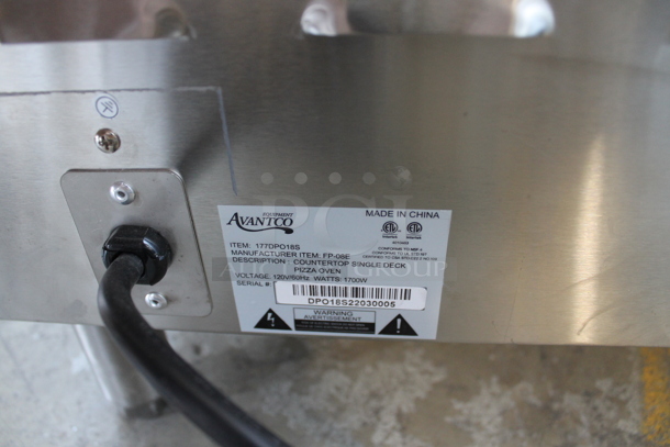 Avantco 177DPO18DS Stainless Steel Commercial Countertop Electric Powered Single Deck Pizza Oven w/ Cooking Stone. 120 Volts, 1 Phase. Tested and Working! - Image 4 of 4