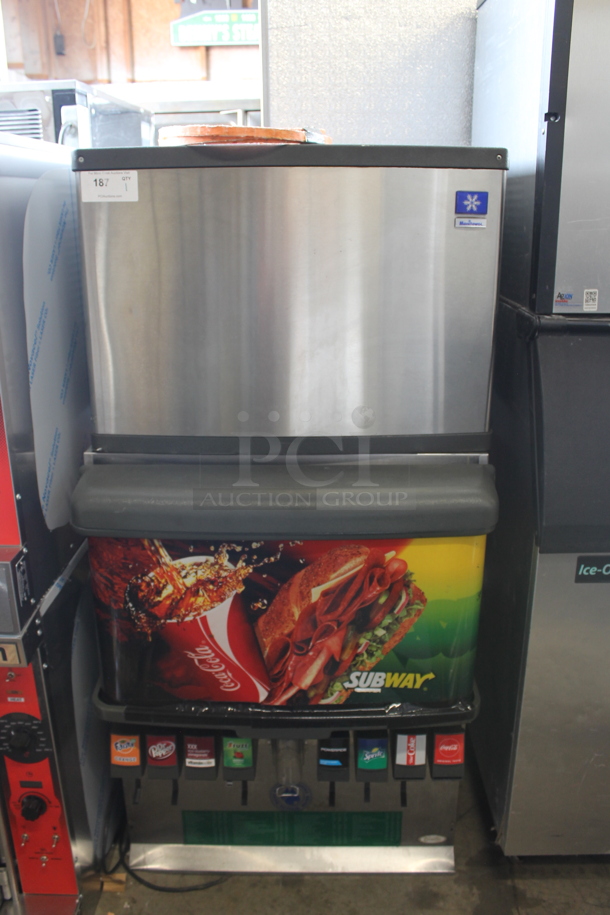 Manitowoc Stainless Steel Commercial Ice Head on Cornelius Stainless Steel Commercial 8 Flavor Carbonated Beverage Machine. - Image 1 of 10