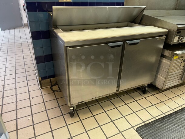 Late Model! Beverage-Air SPE48HC-12 Elite Series 48 inch 2 Door Refrigerated Sandwich Prep Table NSF 115 Volt Tested and Working! 48x29x42 - Image 8 of 8