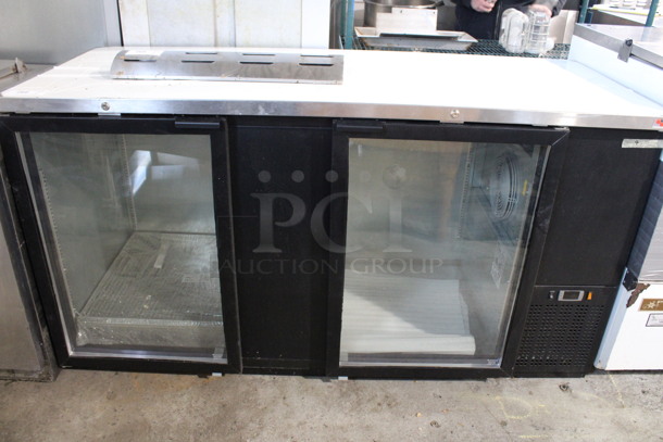 2014 Micro Matic Model MBB-68 G RT Stainless Steel Commercial 2 Door Back Bar Cooler Merchandiser. 115 Volts, 1 Phase. 69.5x29x37.5. Tested and Working!