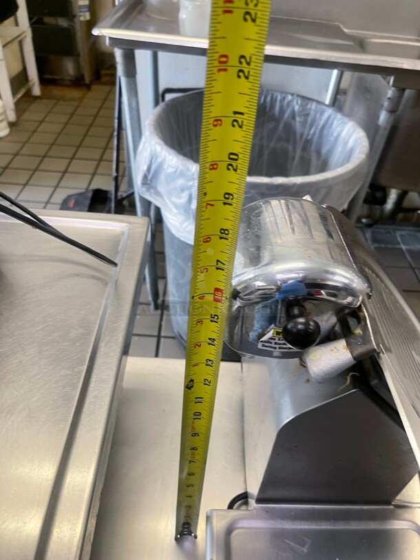Wow! Globe 3600P Commercial Manual Slicer, 13 in dia, PreciseEdge Knife, Antimicrobial, SS 1/2 HP NSF 115 Volt Tested and Working! 18x23x19 - Image 11 of 11