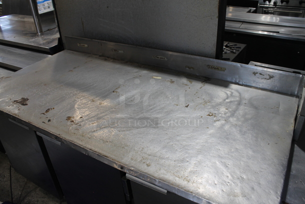 Leader DR72 S/C Stainless Steel Commercial 3 Door Work Top Cooler w/ Back Splash on Commercial Casters. 115 Volts, 1 Phase. Tested and Powers On But Does Not Get Cold - Image 3 of 9
