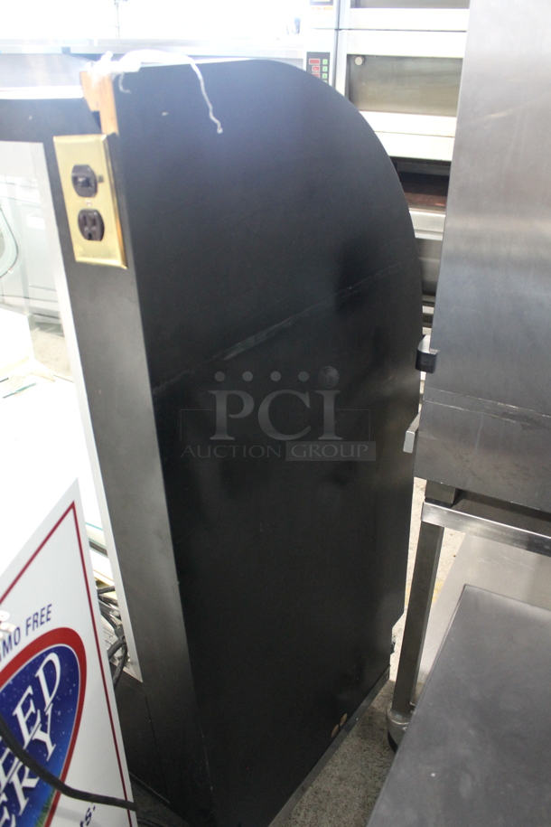 Display Concepts Metal Commercial Floor Style Display Case Merchandiser w/ Glass Shelves. Tested and Does Not Power On - Image 10 of 11