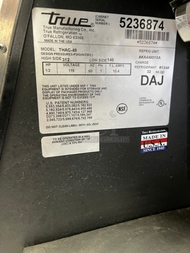 True THAC-48 48 inch  Horizontal Open Air Cooler w/ (3) Levels, 115v Tested and Working! - Image 7 of 9