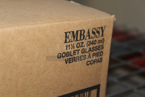 NEW IN BOX! 1 Box (24 Count) Libbey Embassy 11.5oz Goblet Glasses. 24X Your Bid!  - Image 3 of 3