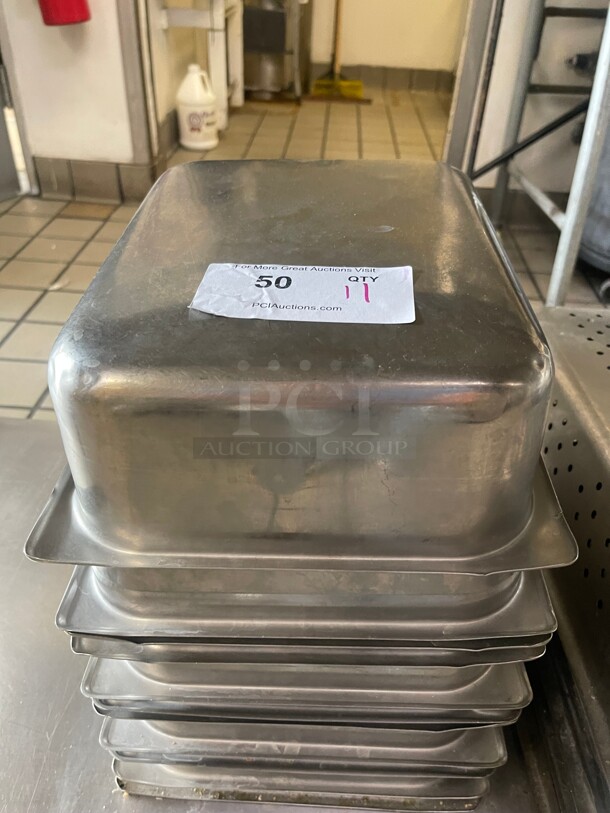 Commercial Deep Full Size Super Pan V Stainless Steel Steam Table / Hotel Pan With 8.3 Quart Capacity NSF 12x11x4 - Image 2 of 7