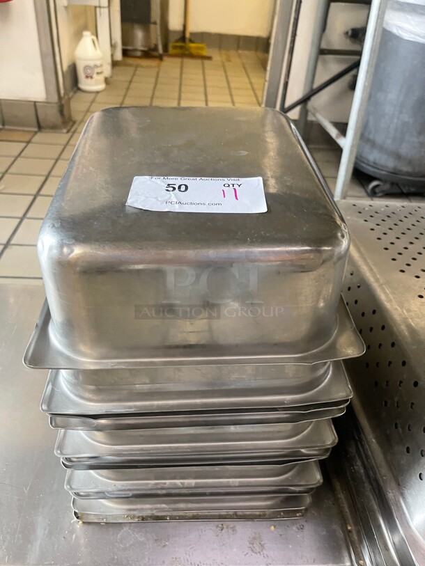 Commercial Deep Full Size Super Pan V Stainless Steel Steam Table / Hotel Pan With 8.3 Quart Capacity NSF 12x11x4 - Image 4 of 7