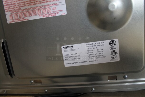 BRAND NEW SCRATCH AND DENT! 2023 Solwave SWA12T Stainless Steel Commercial Countertop Microwave Oven. 120 Volts, 1 Phase. - Image 3 of 3