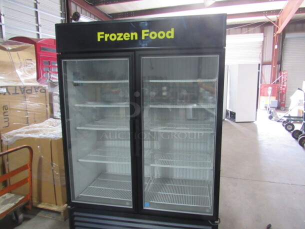 One True 2 Glass Door Display Freezer With 6 Racks.  230 Volt. 1 Phase. Unable To Test. 54X31X78.5