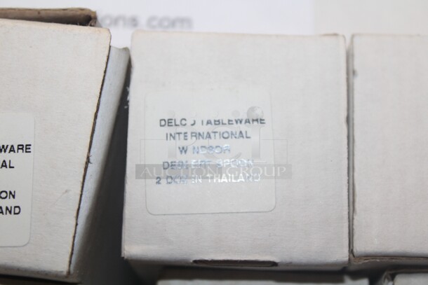 NEW IN BOX! 33 Boxes (24 Count Each) Delcor Windsor Silverware Dessert Spoons. 33X Your Bid!  - Image 2 of 3