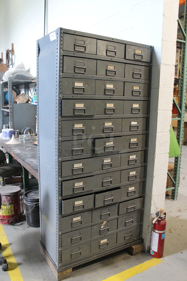 Gray Metal 36 Drawer Filing Cabinet. BUYER MUST REMOVE. - Image 2 of 3