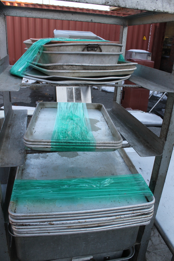 Metal Pan Transport Rack on Commercial Casters w/ Contents. - Image 3 of 4