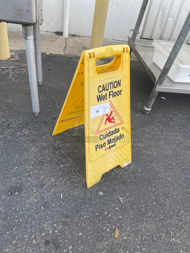 Winco Commercial Wet Floor Yellow Sign  - Image 2 of 5