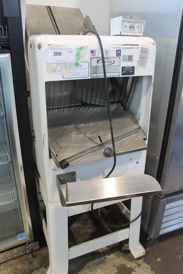 Oliver 797-32NC Metal Commercial Floor Style Bread Loaf Slicer. 115 Volts, 1 Phase. Tested and Working! 