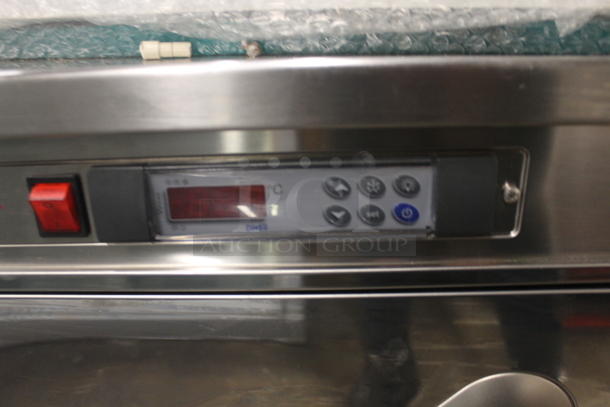 BRAND NEW SCRATCH AND DENT! Sifa Stainless Steel Commercial Work Station w/ 2 Door Cooler and Back Splash. 220-240 Volts.  - Image 7 of 11