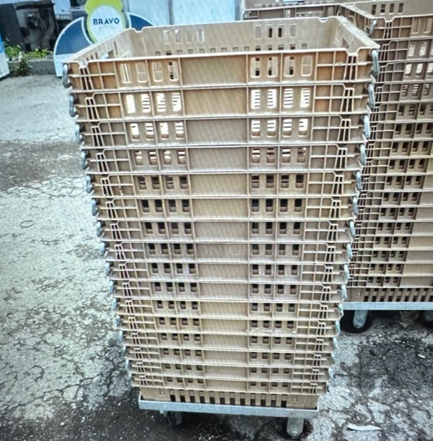 One Dish Rack Dolly With 15 Dish Racks. - Image 1 of 1