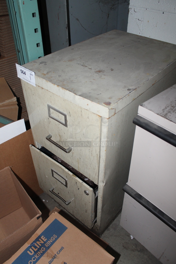 Metal 2 Drawer Filing Cabinet. BUYER MUST REMOVE. - Image 1 of 2