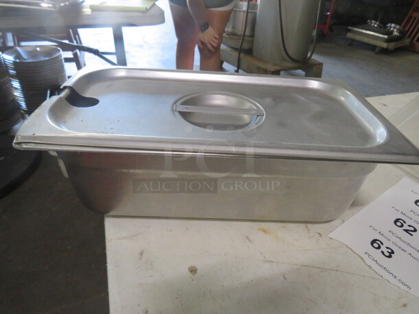 1/3 Size 4 Inch Deep Hotel Pan With Lid. 3XBID - Image 1 of 1