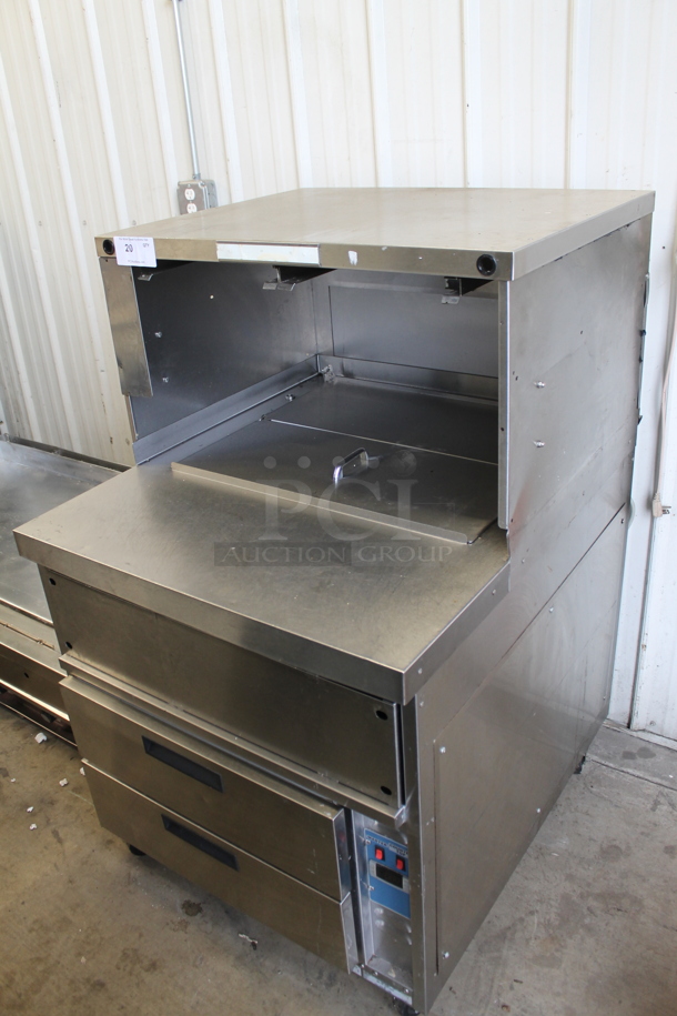 Duke Stainless Steel Commercial Prep Table w/ 2 Drawers. Tested and Powers On But Does Not Get Cold