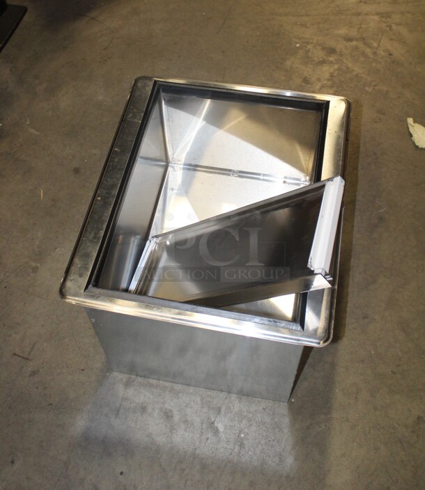 NEW IN BOX! Advance Tabco Model D-24-IBL-7 Commercial Stainless Steel Underbar Drop In Ice Bin With 7 Circuit Cold Plate And Lid. 18x21x16