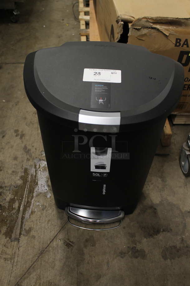 BRAND NEW SCRATCH AND DENT! SimpleHuman Black Poly Trash Can.