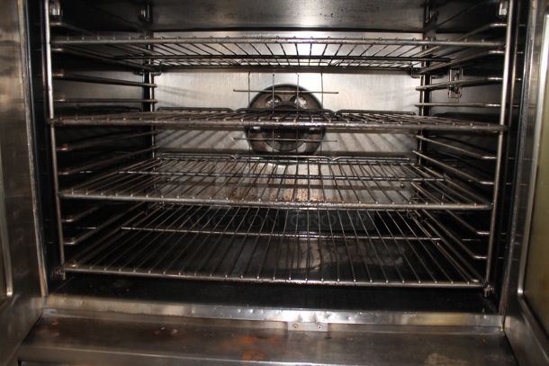 2 Bakers Pride Cyclone Stainless Steel Commercial Natural Gas Powered Full Size Convection Ovens w/ View Through Doors, Metal Oven Racks and Thermostatic Controls on Commercial Casters. 2 Times Your Bid! - Image 4 of 5