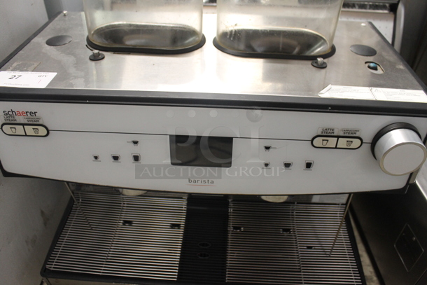 2018 Schaerer Barista Stainless Steel Commercial Countertop 2 Group Espresso Machine w/ 2 Steam Wands and 2 Hoppers. 208 Volts, 1 Phase. - Image 4 of 5
