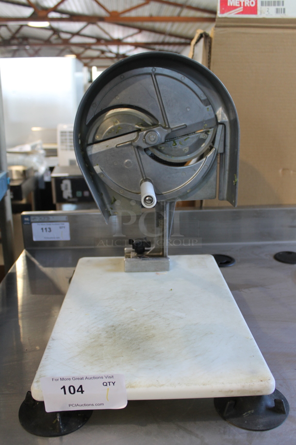 Nemco Metal Commercial Vegetable Slicer Mounted to Cutting Board. - Image 1 of 4