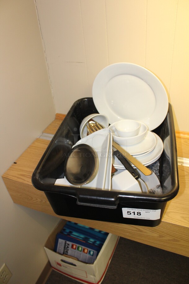 ALL ONE MONEY! Lot Of Miscellaneous Dishes And Silverware.  - Image 2 of 2